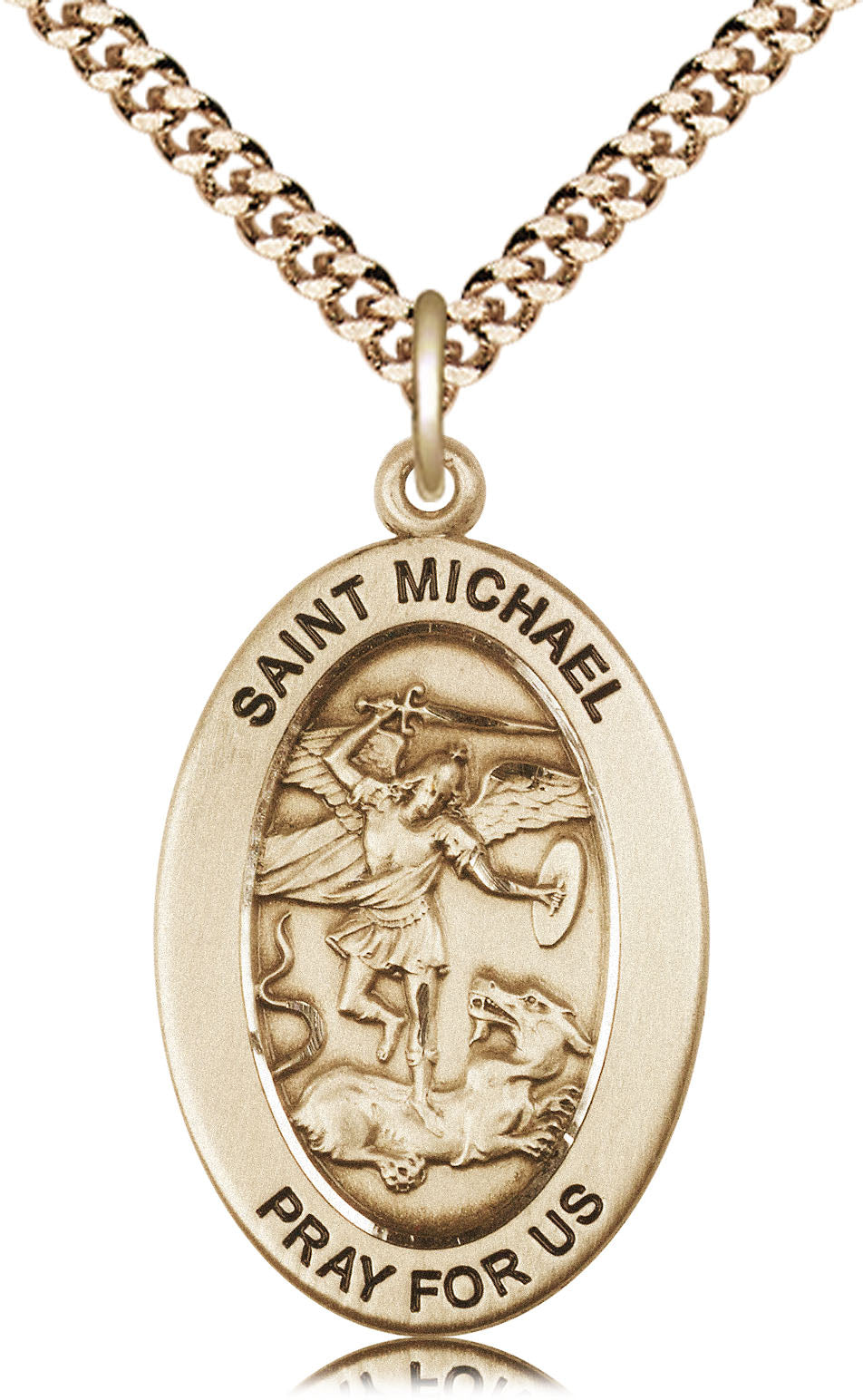 Saint Michael the Archangel Pendant - 24" Chain Necklace