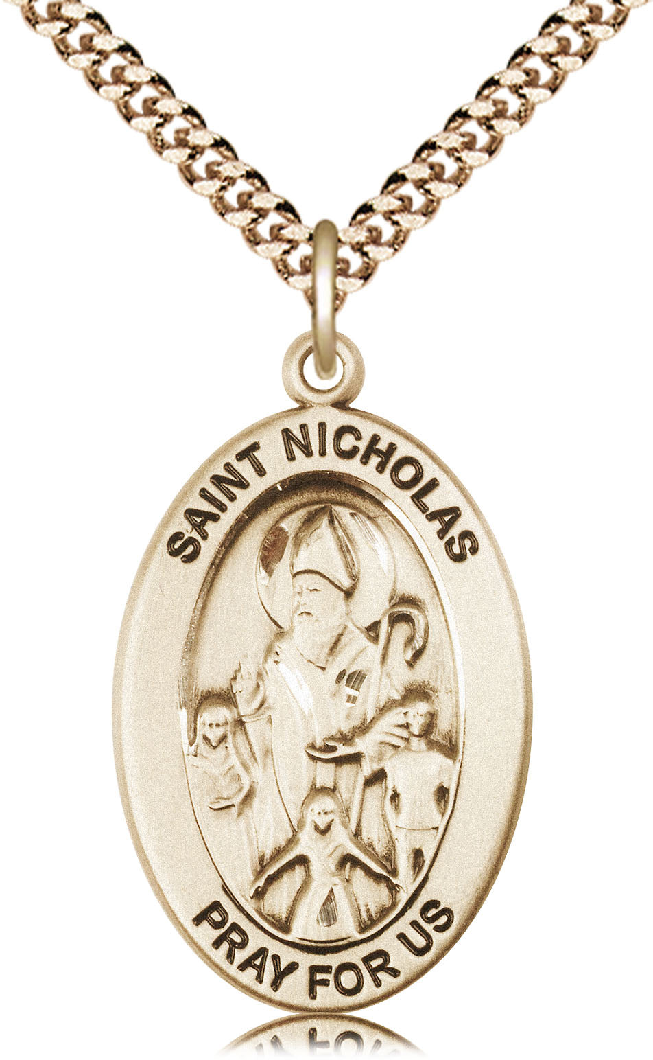 Saint Nicholas Pendant - 24" Chain Necklace