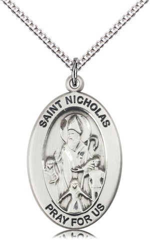 Saint Nicholas Pendant - 18" Chain Necklace