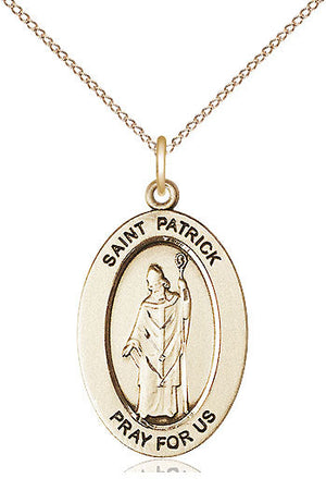 Saint Patrick Pendant - 18" Chain Necklace