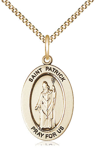 Saint Patrick Pendant - 18" Chain Necklace
