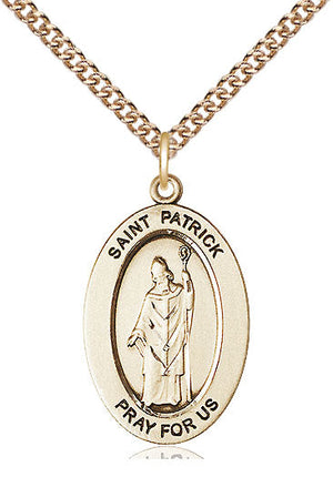 Saint Patrick Pendant - 24" Chain Necklace