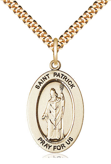 Saint Patrick Pendant - 24" Chain Necklace