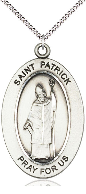 Saint Patrick Pendant - 18" Chain Necklace