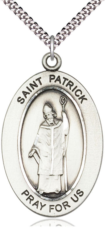 Saint Patrick Pendant - 24" Chain Necklace