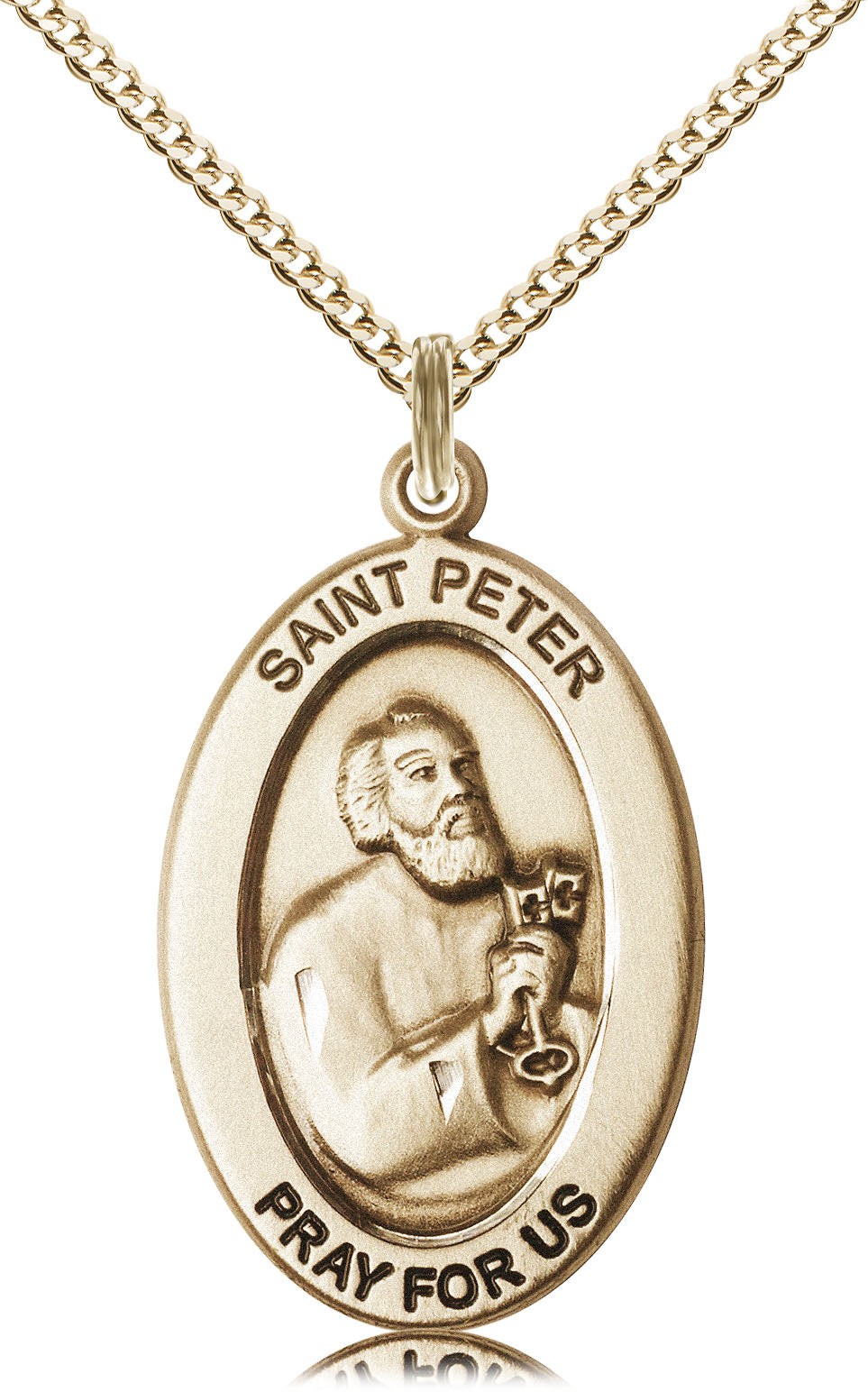 Saint Peter the Apostle Pendant - 18" Chain Necklace