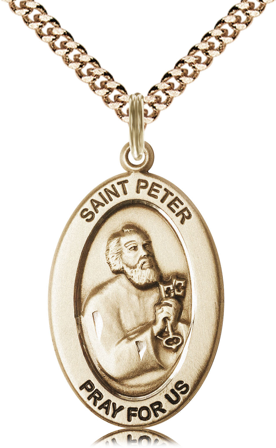 Saint Peter the Apostle Pendant - 24" Chain Necklace