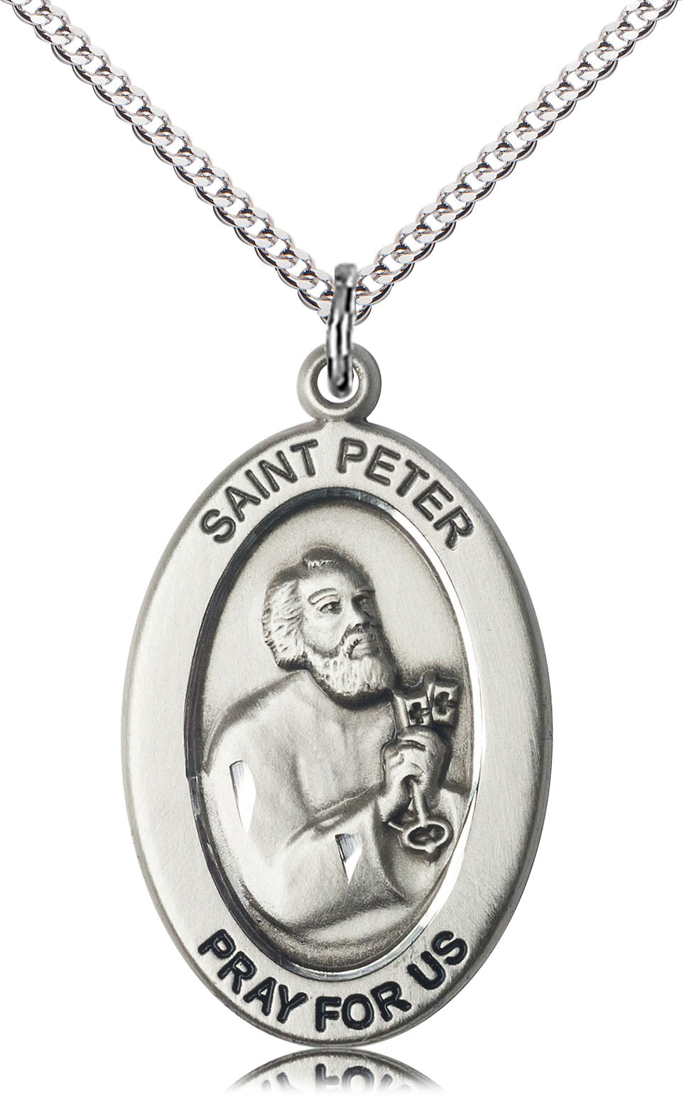 Saint Peter the Apostle Pendant - 18" Chain Necklace