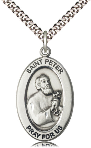 Saint Peter the Apostle Pendant - 24" Chain Necklace