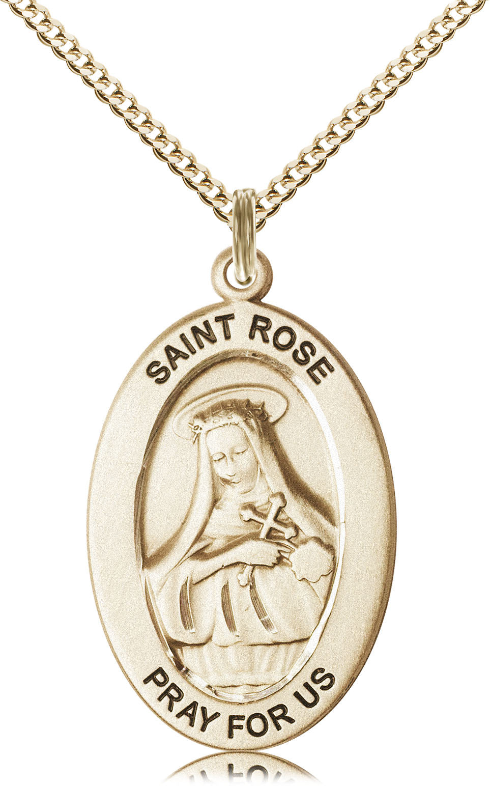 Saint Rose of Lima Pendant - 18" Chain Necklace