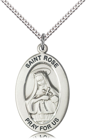 Saint Rose of Lima Pendant - 18" Chain Necklace