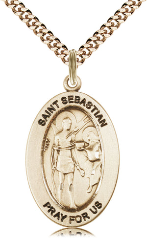 Saint Sebastian Pendant - 24" Chain Necklace
