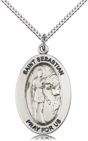 Saint Sebastian Pendant - 18" Chain Necklace