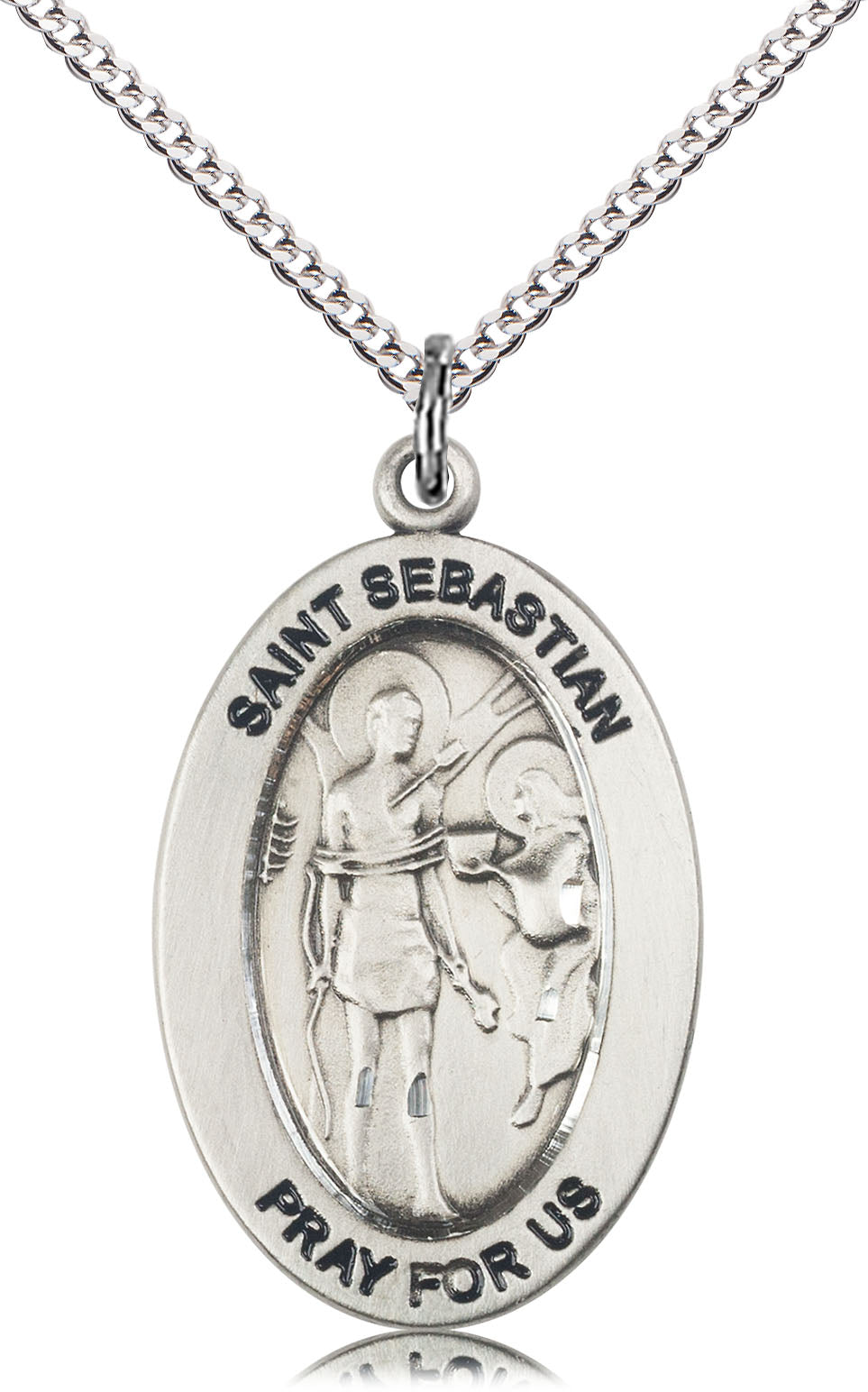 Saint Sebastian Pendant - 18" Chain Necklace