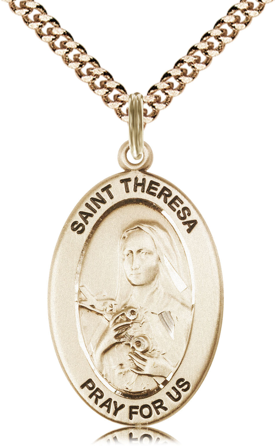 Saint Theresa Pendant - 24" Chain Necklace