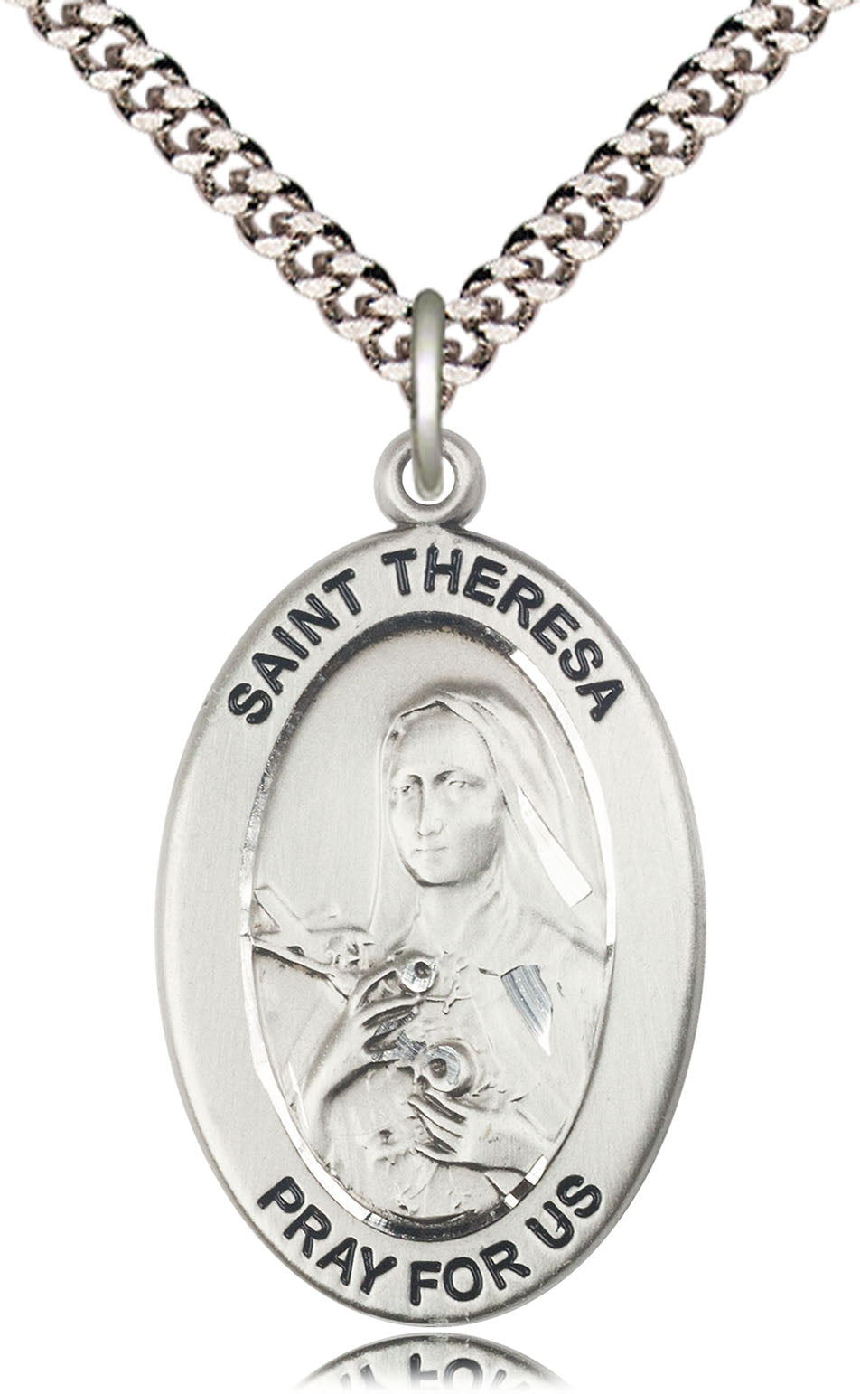 Saint Theresa Pendant - 24" Chain Necklace
