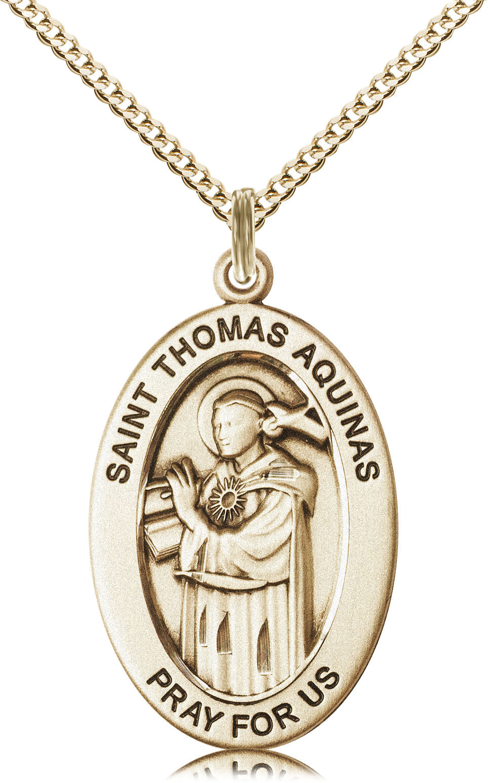 Saint Thomas Aquinas Pendant - 18" Chain Necklace