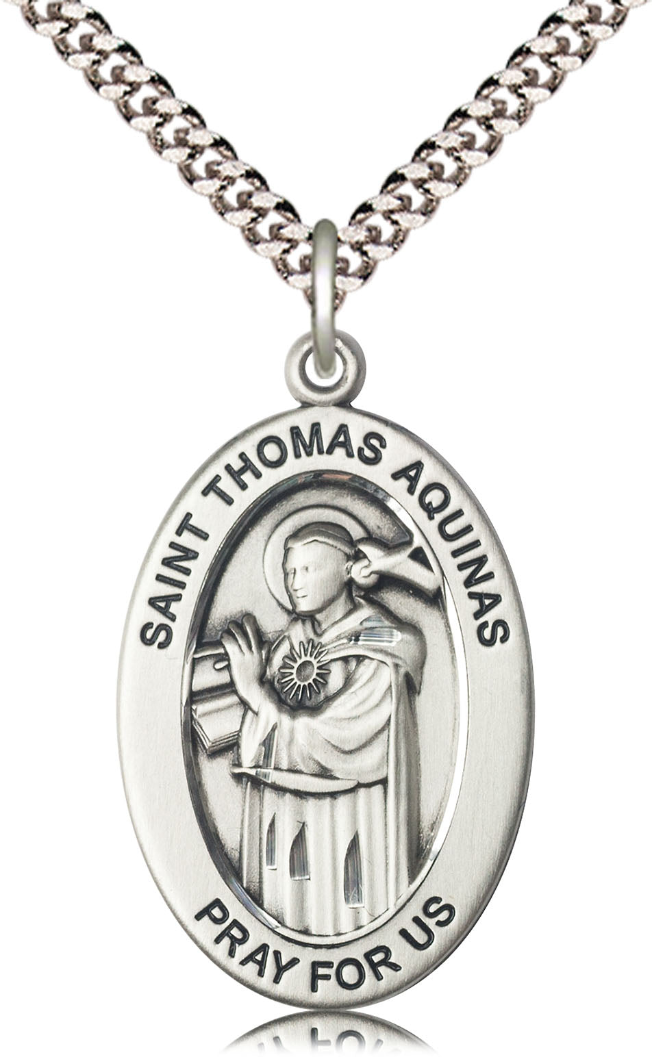 Saint Thomas Aquinas Pendant - 24" Chain Necklace
