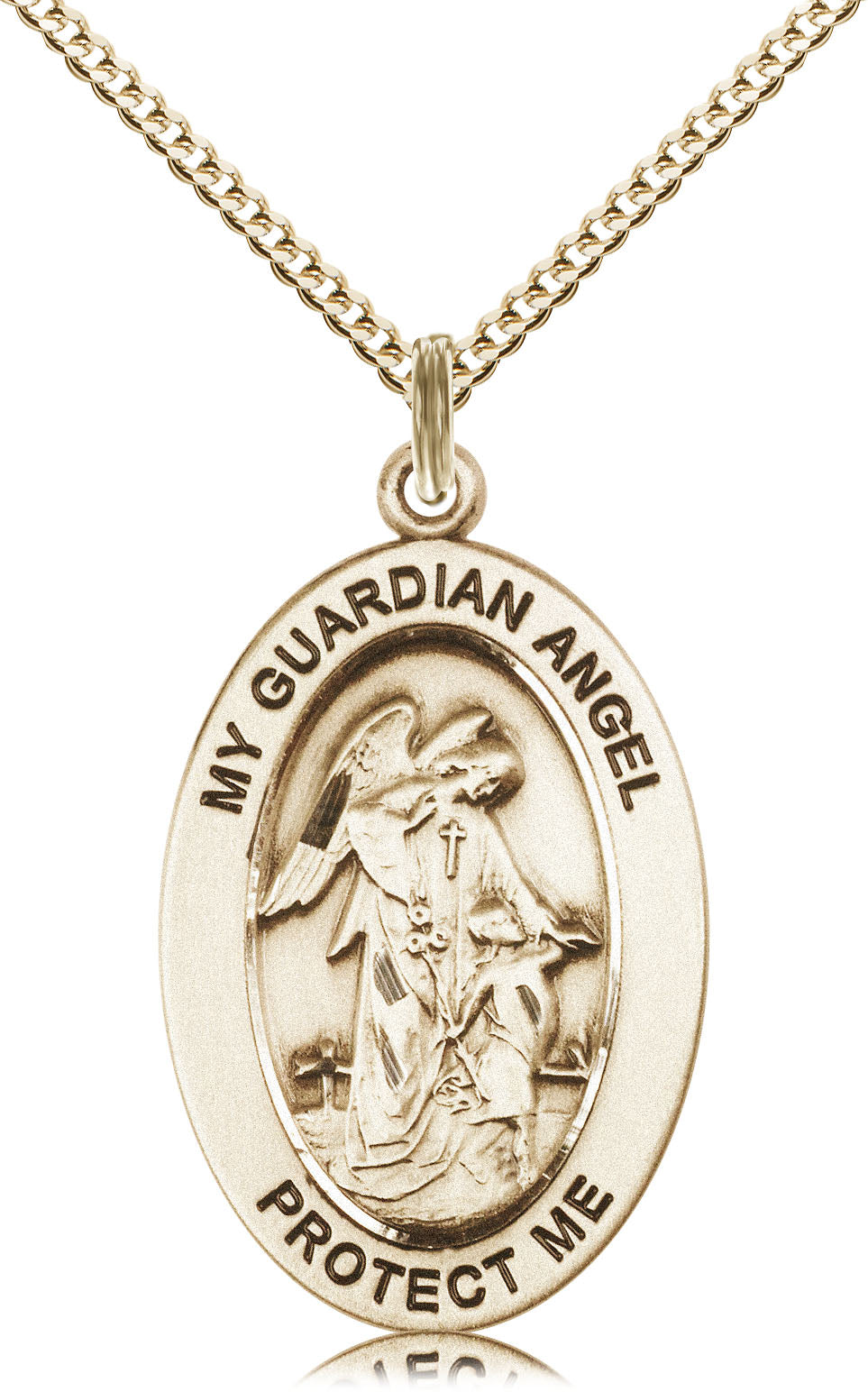 Guardian Angel w/Child Pendant Necklace
