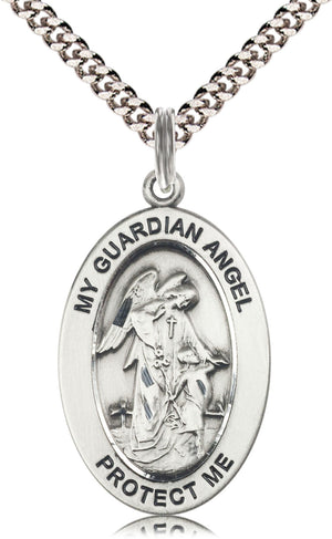 Guardian Angel w/Child Pendant Necklace