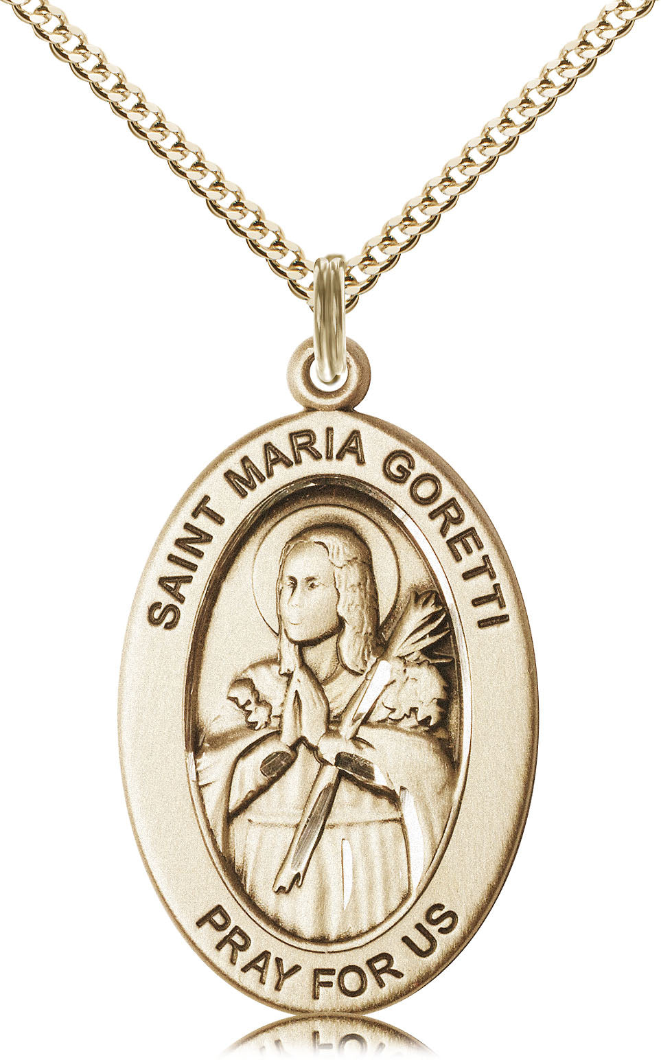 Saint Maria Goretti Pendant - 18" Chain Necklace