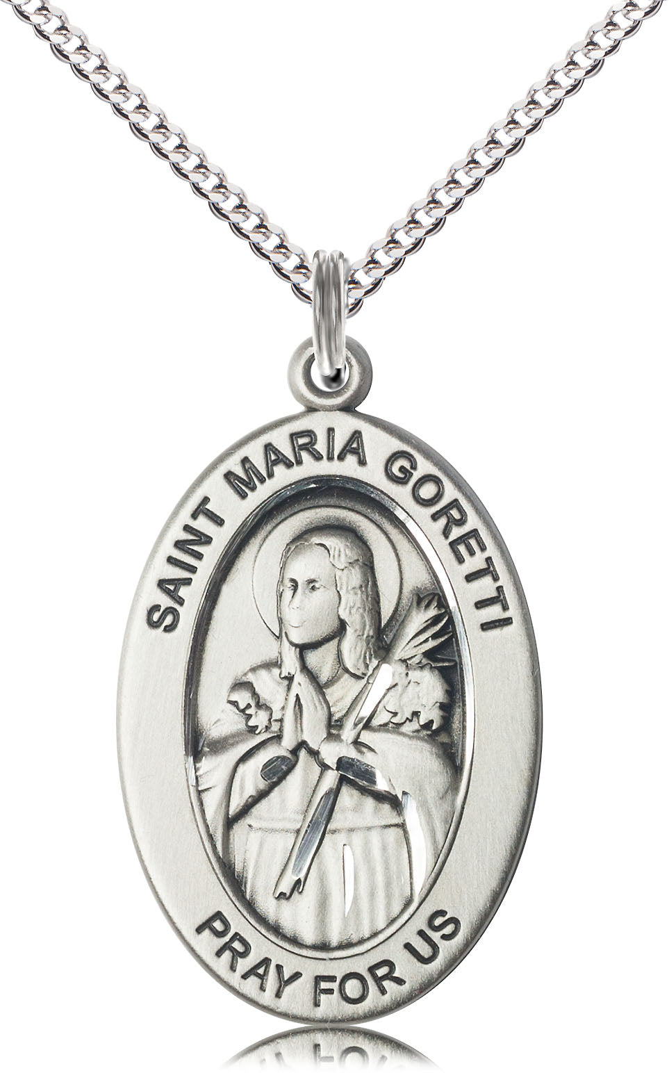Saint Maria Goretti Pendant - 18" Chain Necklace