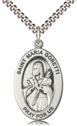 Saint Maria Goretti Pendant - 24" Chain Necklace
