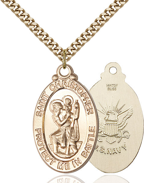 Saint Christopher Navy Pendant