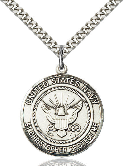 Navy St Christopher Pendant
