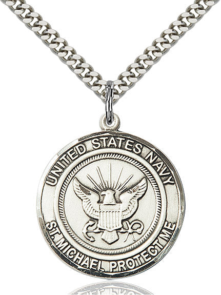 Navy St Michael Pendant