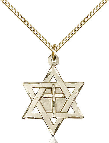Star of David w/ Cross Pendant - 18" Chain