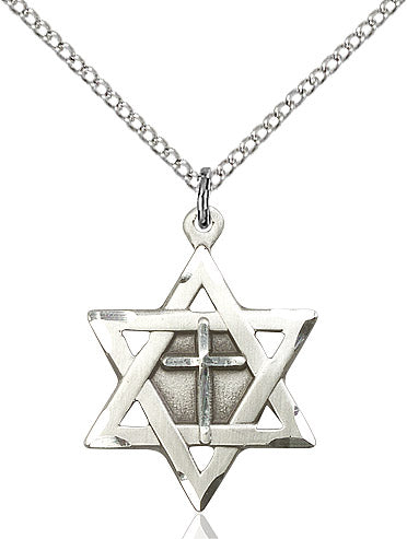 Star of David w/ Cross Pendant - 18" Chain