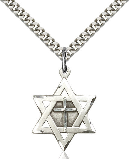 Star of David w/ Cross Pendant - 24" Chain