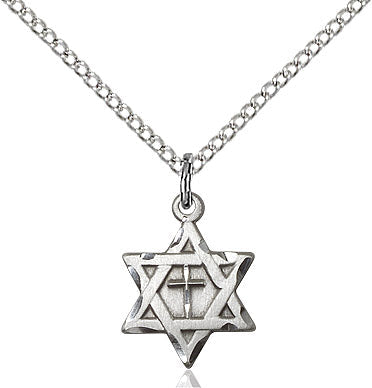 Star of David w/ Cross Pendant - 18" Chain