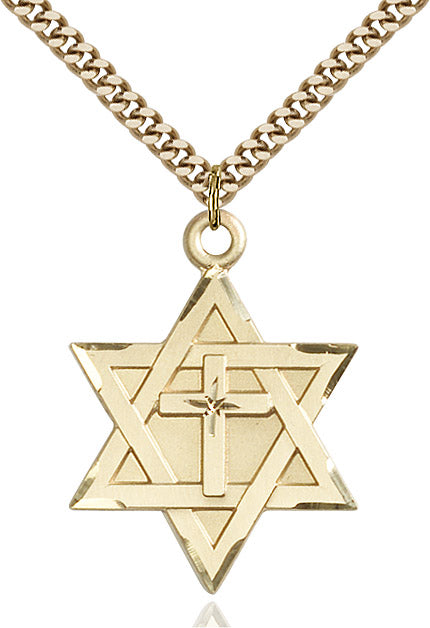 Star of David w/ Cross Pendant - 24" Chain
