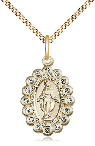 Miraculous Pendant with Aqua Swarovski stones Necklace
