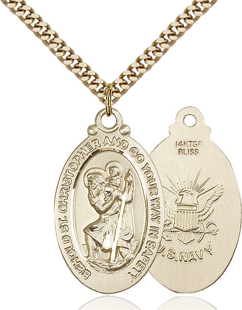 Saint Christopher Navy Pendant