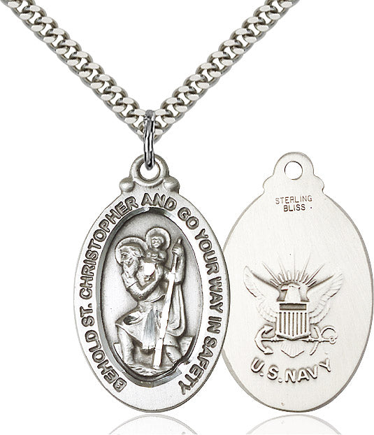Saint Christopher Navy Pendant