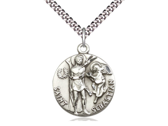 St Sebastian Sterling Silver Pendant