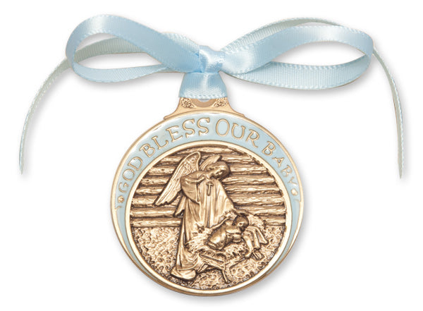 Baby in Manger Crib Medal