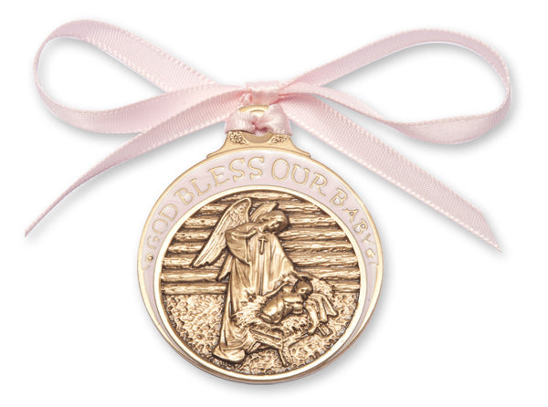 Baby in Manger Crib Medal