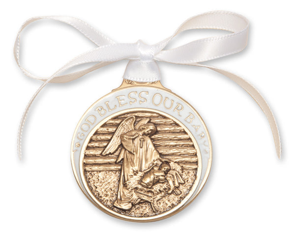 Baby in Manger Crib Medal