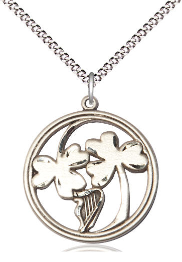 Irish Shamrock Harp Pendant
