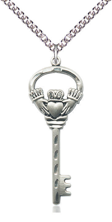 Key w/Claddagh Pendant Necklace
