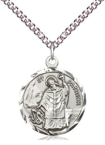 Saint Patrick Pendant - 24" Chain Necklace