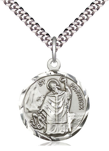 Saint Patrick Pendant - 24" Chain Necklace