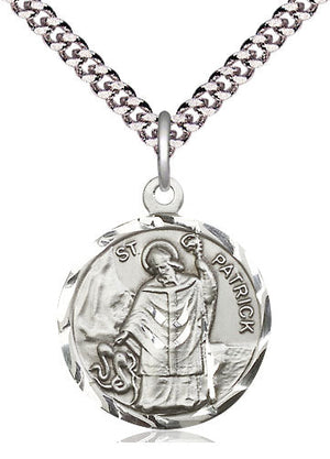Saint Patrick Pendant - 24" Chain Necklace