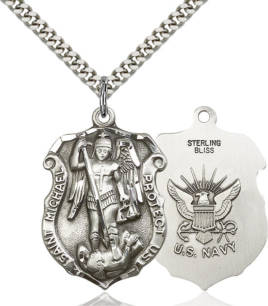 Saint Michael Navy Pendant