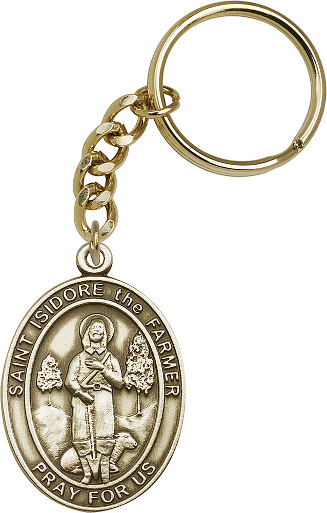 Saint Isidore the Farmer Keychain