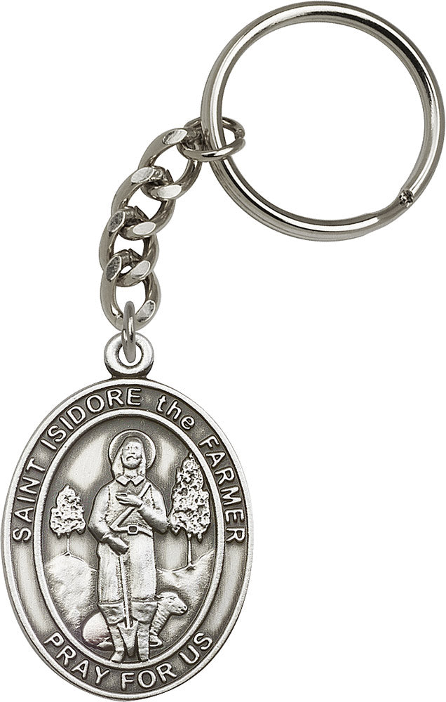 Saint Isidore the Farmer Keychain